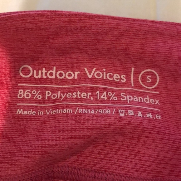 Outdoor Voices 7/8 Warm Up Tights Small Pink - Picture 2 of 4